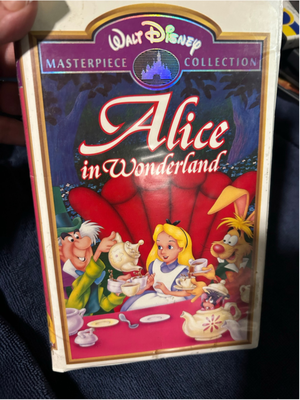 Walt Disney Alice in Wonderland VHS Tape Standard One Size Red Blue